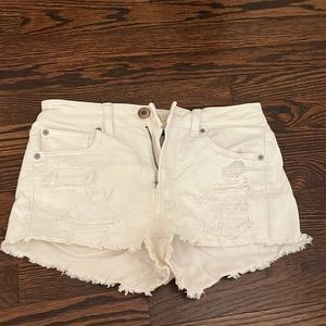White jean shorts